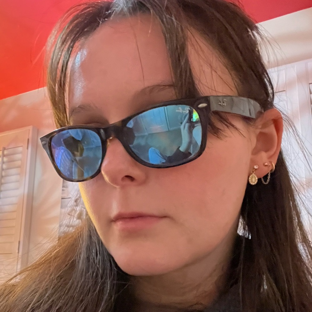Rayban Wayfarers Blue Mirrored lenses